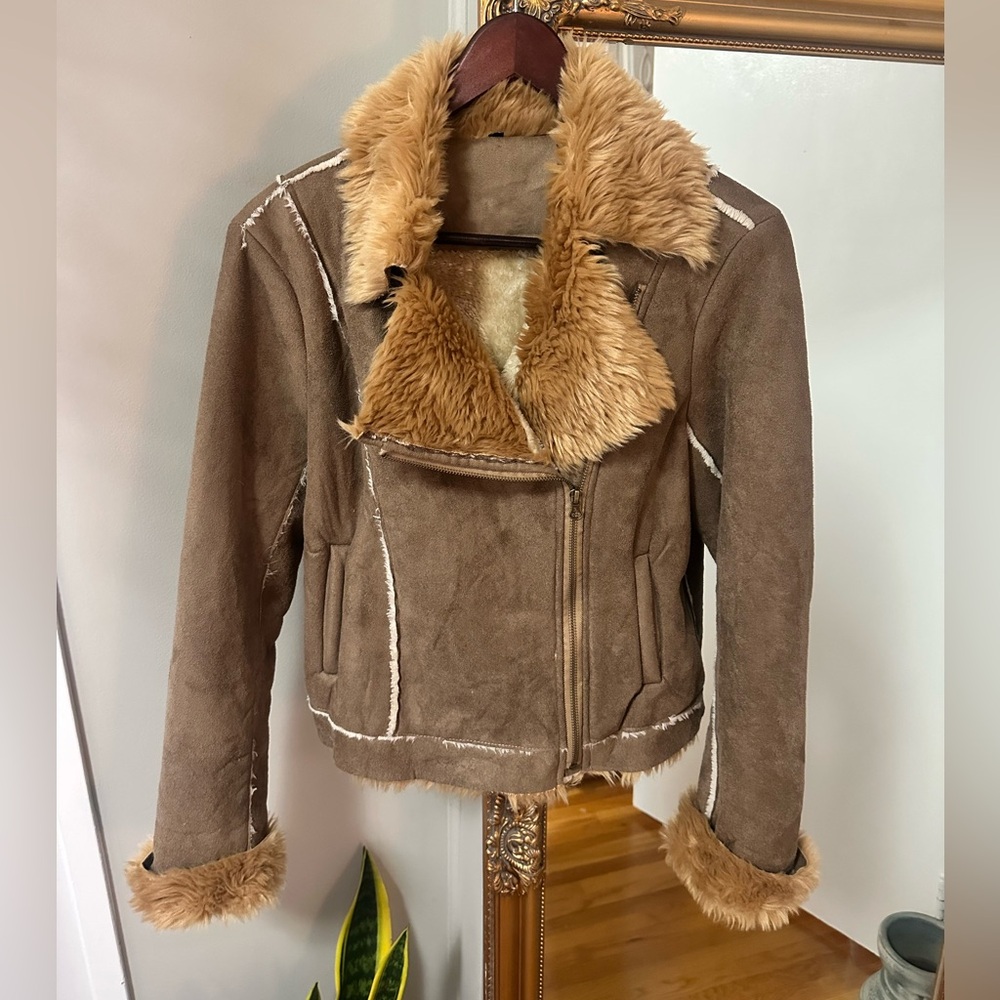 Brown faux fur Women's Jacket